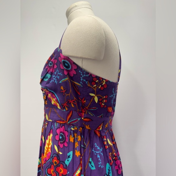 multicolor maxi Dress Floral 100% cotton sz 36 D - Picture 5 of 9